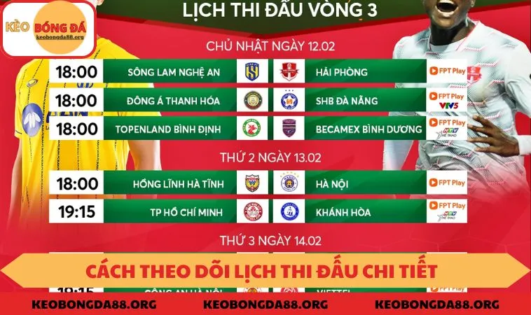 Cách theo dõi Lịch Thi Đấu chi tiết